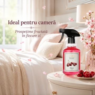 Spray Odorizant Loris Pafum Cherry, 500 ml, pentru Cameră, Hol, Baie și Auto, Aromă de Cireșe - Img 2