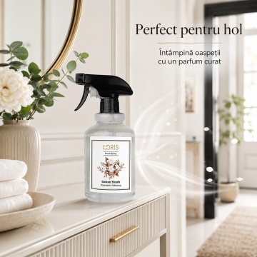Spray Odorizant Loris Pafum Cotton Touch, 500 ml, pentru Cameră, Hol, Baie și Auto, Aromă Curată de Bumbac - Img 3