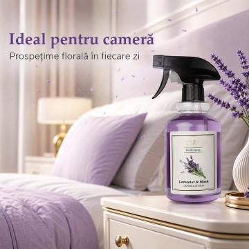 Spray Odorizant Loris Pafum Lavender & Musk, 500 ml, pentru Cameră, Hol, Baie și Auto, Aromă de Lavandă și Mosc - Img 2