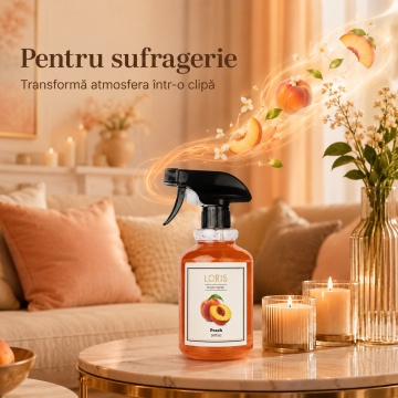 Spray Odorizant Loris Pafum Peach, 500 ml, pentru Cameră, Hol, Baie și Auto, Aromă de Piersică - Img 5
