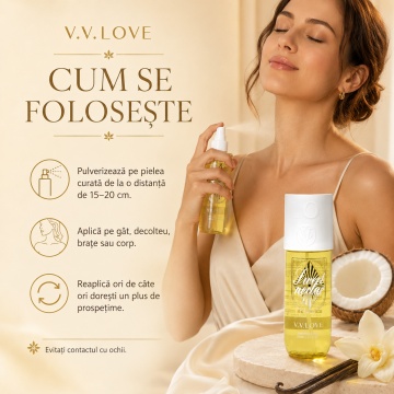 Spray Parfumat pentru Corp V.V. Love Sweet Nectar, 150 ml, Damă, Aromă Dulce și Fresh - Img 5