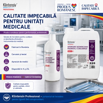 Detergent dezinfectant enzimatic profesional Klintensiv, concentrat, pentru endoscoape, instrumentar laparoscopic, dispozitive medicale neautoclavabile, cuve de imersie și băi cu ultrasunete, 5 L, 4x Stickere - Img 3