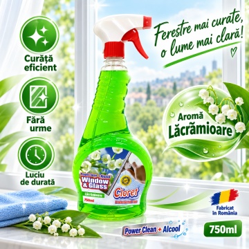 Detergent geamuri Cloret Window & Glass – Lacramioara, 750 ml - Img 4