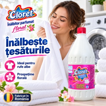 Înălbitor Parfumat Floral Cloret – 2 L - Img 4