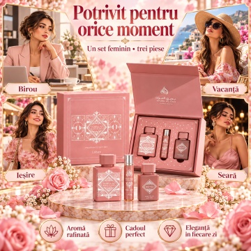 Lattafa Set Cadou A Luxurious Badee Al Oud Noble Blush – 3 Pcs, damă - Img 8