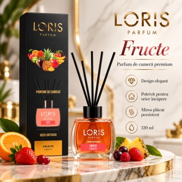 Loris Parfum Fructe 120 ml – Odorizant de Cameră cu Bețișoare Parfumate - Img 2