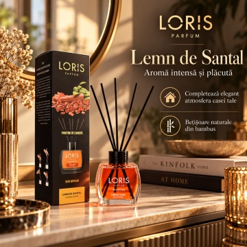 Loris Parfum Lemn de Santal 120 ml – Odorizant de Cameră cu Bețișoare Parfumate - Img 5