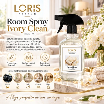Loris Parfum Room Spray Ivory Clean 500 ml – Parfum de Cameră și Mașină - Img 7