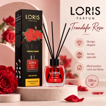 Loris Parfum Trandafir Roșu 120 ml – Odorizant de Cameră cu Bețișoare Parfumate - Img 5