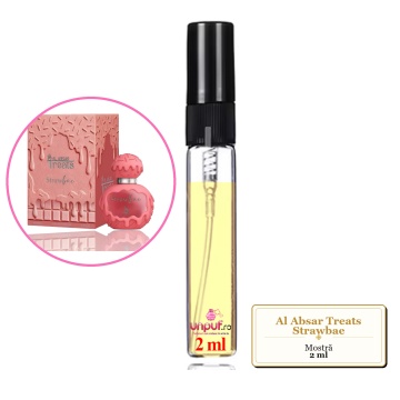 Mostra fiola din Parfumul Al Absar Treats Strawbae, decant sticla cu pulverizator
