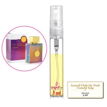 Mostra fiola din Parfumul Armaf Club De Nuit Untold Edp, decant sticla cu pulverizator - Img 3