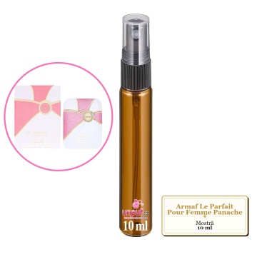 Mostra fiola din Parfumul Armaf Le Parfait Pour Femme Panache, decant sticla cu pulverizator