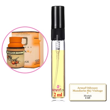 Mostra fiola din Parfumul Armaf Odyssey Mandarin Sky Vintage, decant sticla cu pulverizator - Img 2
