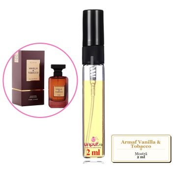Mostra fiola din Parfumul Armaf Vanilla & Tobacco, decant sticla cu pulverizator