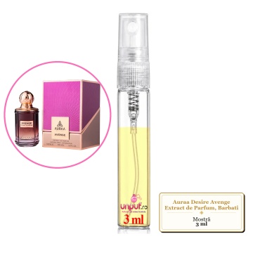 Mostra fiola din Parfumul Auraa Desire Avenge Extract de Parfum, Barbati, decant sticla cu pulverizator - Img 3