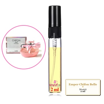 Mostra fiola din Parfumul Emper Chifon Belle, decant sticla cu pulverizator