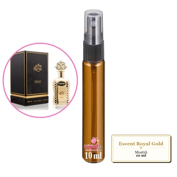 Mostra fiola din Parfumul Escent Royal Gold, decant sticla cu pulverizator - Img 3