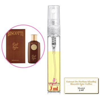 Mostra fiola din Parfumul Extract De Parfum Khadlaj Biscotti Date Toffee, decant sticla cu pulverizator - Img 2