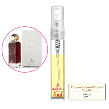 Mostra fiola din Parfumul Fragrance World Elysia Vanilla, decant sticla cu pulverizator - Img 3