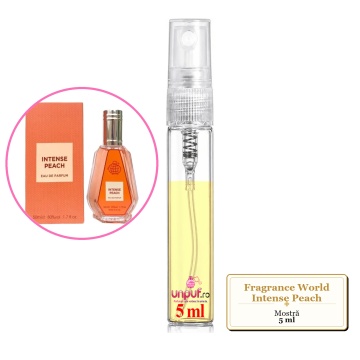Mostra fiola din Parfumul Fragrance World Intense Peach, decant sticla cu pulverizator - Img 4