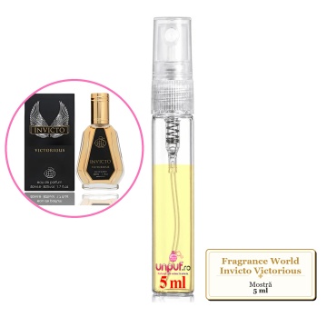 Mostra fiola din Parfumul Fragrance World Invicto Victorious, decant sticla cu pulverizator - Img 4