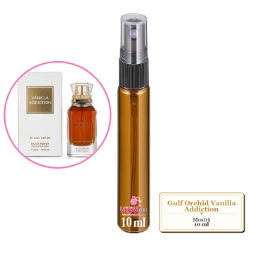 Mostra fiola din Parfumul Gulf Orchid Vanilla Addiction, decant sticla cu pulverizator