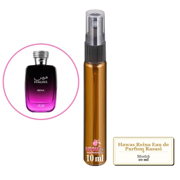 Mostra fiola din Parfumul Hawas Reina Eau de Parfum Rasasi , decant sticla cu pulverizator