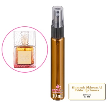 Mostra fiola din Parfumul Humrah Dkhoun Al Fakhr Perfumes, unisex, decant sticla cu pulverizator - Img 4