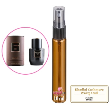 Mostra fiola din Parfumul Khadlaj Cashmere Warm Oud, decant sticla cu pulverizator