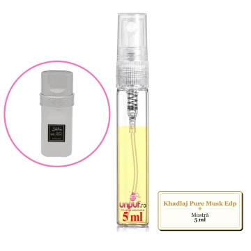 Mostra fiola din Parfumul Khadlaj Pure Musk Edp, decant sticla cu pulverizator - Img 4