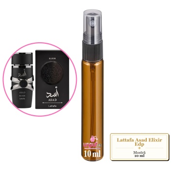 Mostra fiola din Parfumul Lattafa Asad Elixir Edp, decant sticla cu pulverizator