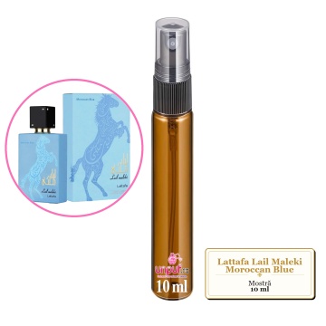 Mostra fiola din Parfumul Lattafa Lail Maleki Moroccan Blue, decant sticla cu pulverizator - Img 3