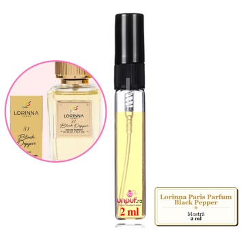 Mostra fiola din Parfumul Lorinna Paris Black Pepper, decant sticla cu pulverizator