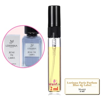 Mostra fiola din Parfumul Lorinna Paris Blue de Label, decant sticla cu pulverizator