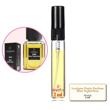 Mostra fiola din Parfumul Lorinna Paris Blue Seduction, decant sticla cu pulverizator
