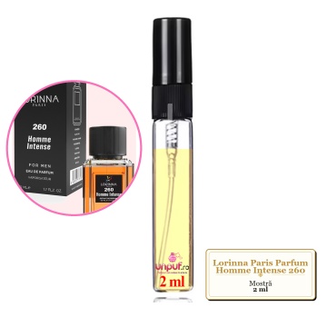 Mostra fiola din Parfumul Lorinna Paris Homme Intense 260, decant sticla cu pulverizator