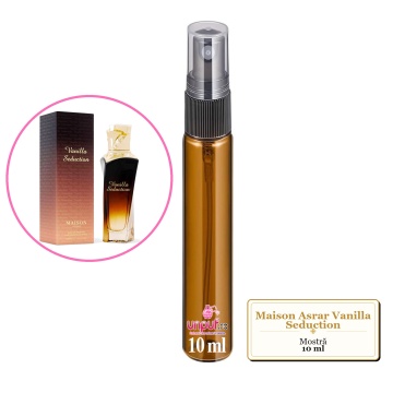 Mostra fiola din Parfumul Maison Asrar Vanilla Seduction, decant sticla cu pulverizator
