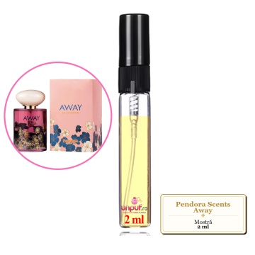Mostra fiola din Parfumul Pendora Scents Away, decant sticla cu pulverizator