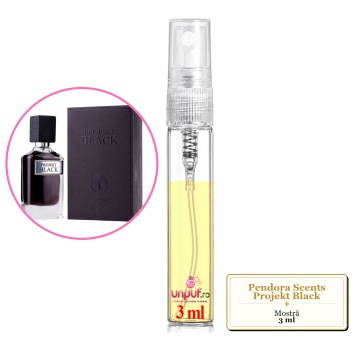 Mostra fiola din Parfumul Pendora Scents Projekt Black, decant sticla cu pulverizator - Img 3