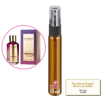 Mostra fiola din Parfumul Pendora Scents Roses Vanilla, decant sticla cu pulverizator