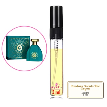 Mostra fiola din Parfumul Pendora Scents The Green, decant sticla cu pulverizator