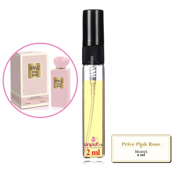 Mostra fiola din Parfumul Prive Pink Rose, decant sticla cu pulverizator