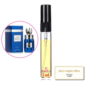 Mostra fiola din Parfumul Rave Ambre Bleu, decant sticla cu pulverizator - Img 2