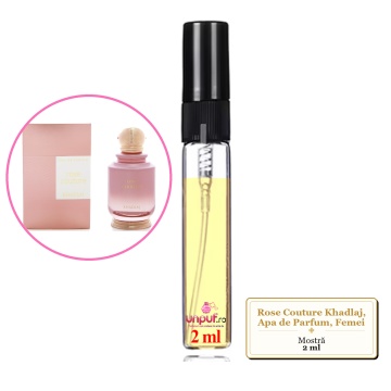 Mostra fiola din Parfumul Rose Couture Khadlaj, Apa de Parfum, Femei, decant sticla cu pulverizator - Img 4