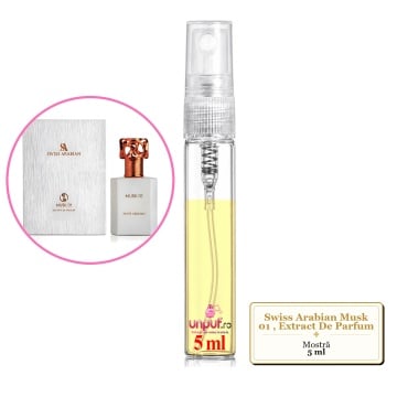 Mostra fiola din Parfumul Swiss Arabian Musk 01, Extract De Parfum, decant sticla cu pulverizator - Img 4