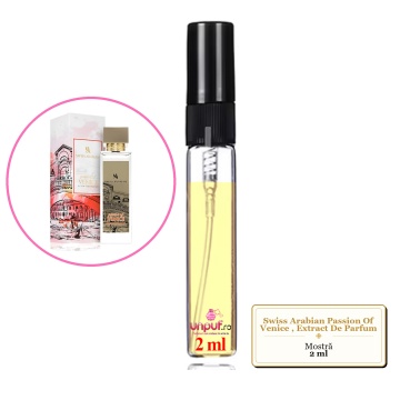 Mostra fiola din Parfumul Swiss Arabian Passion Of Venice, Extract De Parfum, decant sticla cu pulverizator - Img 2