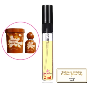 Mostra fiola din Parfumul Tubbees Golden Praline Bliss Edp, decant sticla cu pulverizator - Img 2