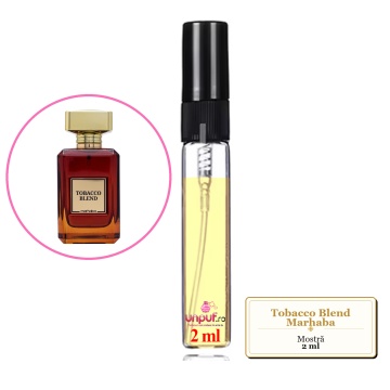 Mostra fiola din Tobacco Blend Marhaba, decant sticla cu pulverizator