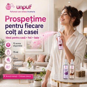 Odorizant auto si casa Unpuf Ocean Breeze, cu pulverizator, aroma fresh marina, improspatare aer si parfum de durata, 75 ml - Img 5
