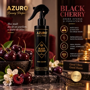 Odorizant Cameră Azuro Black Cherry Air Freshener, Parfum Ambiental Fructat cu Aromă de Cireașă Neagră, 250 - Img 2